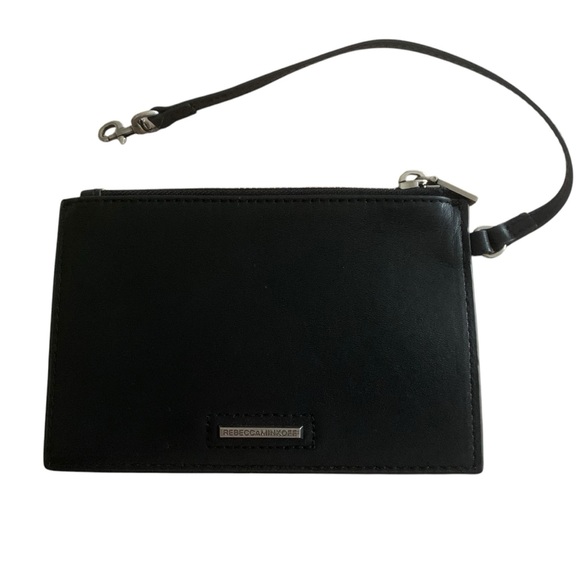 Rebecca Minkoff Handbags - Rebecca Minkoff Black Flat Leather Zip Top Wristlet Wallet